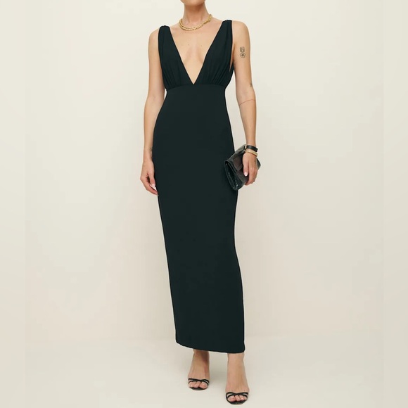 Reformation Velda Dress Black - Size 2